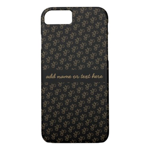 Elegant Black Gold Bike Bicycle Pattern Cycling iPhone 87 Case