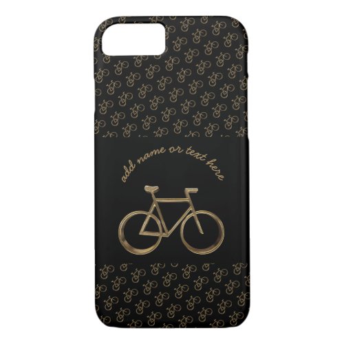 Elegant Black Gold Bike Bicycle Pattern Cycling iPhone 87 Case