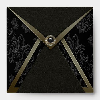 Elegant Black Gold Black Envelope by decembermorning at Zazzle