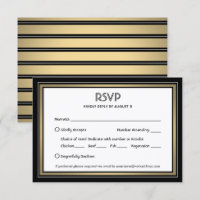 Elegant Black & Gold Border and Meal Options