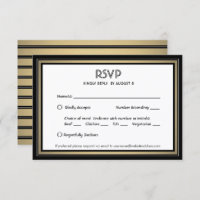 Elegant Black & Gold Border and Meal Options