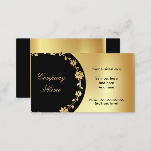 Elegant Black Gold Boutique Business Card