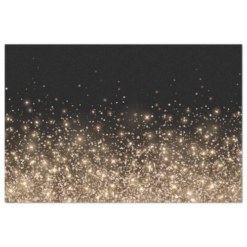 Elegant Black Gold Bronze Glitter Holiday Tissue Paper