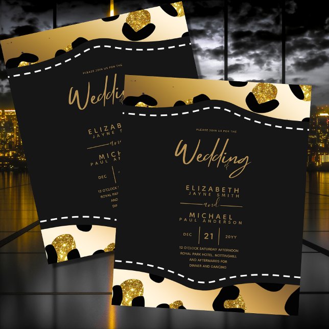 Elegant Black Gold Budget Wedding Invites (Creator Uploaded)