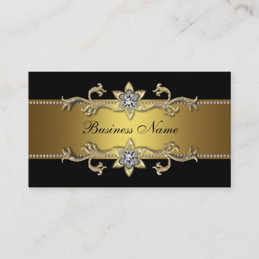 Customizable Elegant Black Gold Business Card