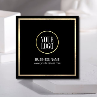 Elegant Black Gold Business Card | LOGO