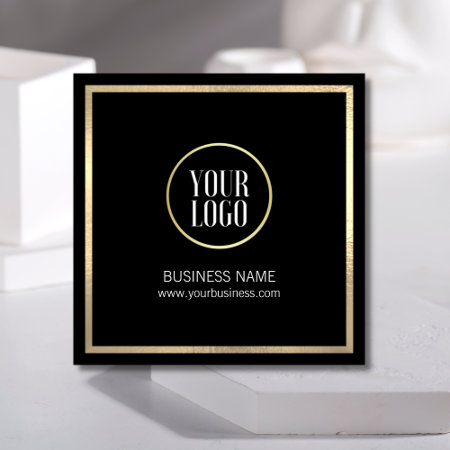 Elegant Black Gold Business Card | Logo