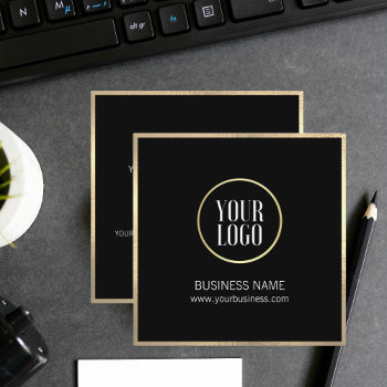 Elegant Black Gold Business Card | Logo by MonogrammedShop at Zazzle