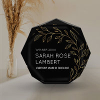 Elegant Black & Gold Business Employee Achievement