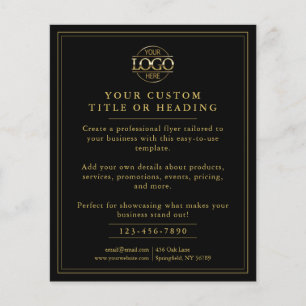 Elegant Black & Gold Business Logo Promotional Flyer