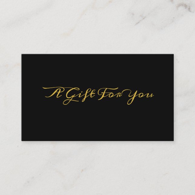 Elegant Black Gold Calligraphy Gift Certificate (Front)