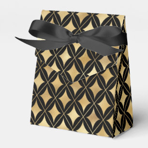 Elegant  Black & Gold Carnival Harlequin Pattern  Favor Boxes