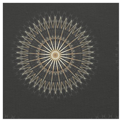 Elegant Black Gold Chevron Star Fabric