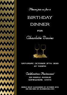 dinner birthday invitations zazzle
