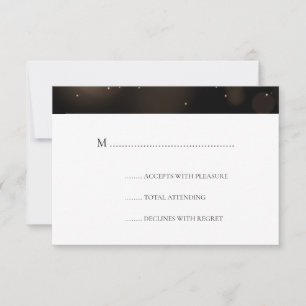 Elegant Black & Gold Christmas Wedding RSVP Card