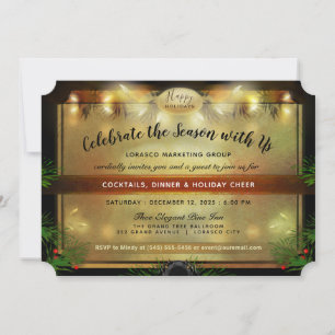 Elegant Black & Gold Corporate Holiday Invitation