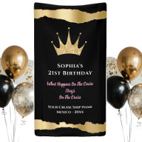 Elegant Black Gold Cruise Door Birthday