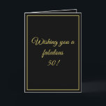 Elegant Black & Gold Custom Brother 50th Birthday Card<br><div class="desc">Elegant Black & Gold Custom Brother 50th Birthday, a beautiful design intended for anyone looking for beautiful birthday cards for brother, birthday cards for elder brother or birthday cards for younger brother, this one would be cool. The design features a nice black background with some personalizable text, you could put...</div>