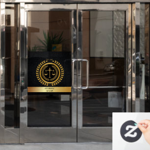 Elegant Black&gold Custom Law Firm Window Cling