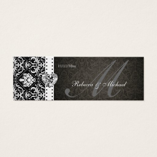 Customizable Elegant Black &amp; Gold Damask Favor Tags Business Card Template
