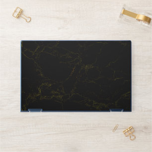 Elegant Black Gold Dark Texture Marble HP Laptop Skin