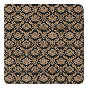 Elegant Black & Gold Demask Classic Design Trivet