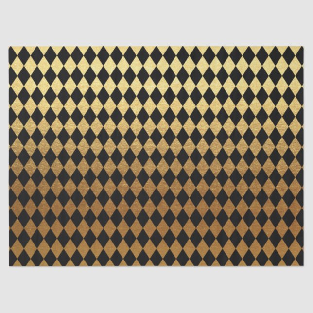 elegant black gold diamond pattern tissue paper (Front)