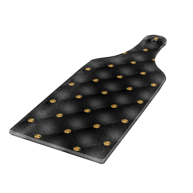 Elegant Black Gold Diamond Tufted Cutting Board