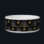 Elegant Black Gold Diamond Tufted Your Name Bowl<br><div class="desc">Elegant Black Gold Diamond Tufted Luxury Your Name Custom Personalized Gift - Add Your Name / Text - Make Your Special Gift ! Resize and move or remove / add text / elements with Customization tool. Choose / add your favorite font / color / size ! Design by MIGNED !...</div>