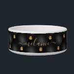 Elegant Black Gold Diamond Tufted Your Name Bowl<br><div class="desc">Elegant Black Gold Diamond Tufted Luxury Your Name Custom Personalized Gift - Add Your Name / Text - Make Your Special Gift ! Resize and move or remove / add text / elements with Customization tool. Choose / add your favorite font / color / size ! Design by MIGNED !...</div>