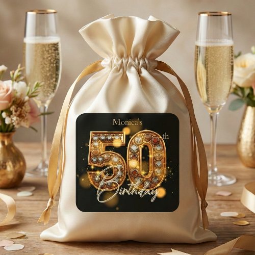 Elegant Black Gold Diamonds Jewel 50th Birthday