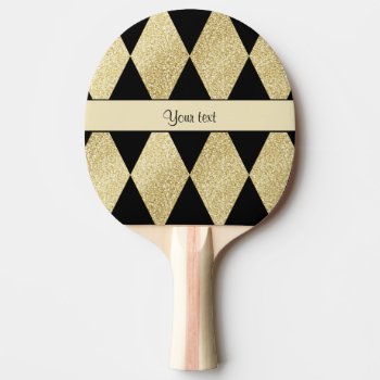 Elegant Black & Gold Diamonds Ping Pong Paddle by kye_designs at Zazzle