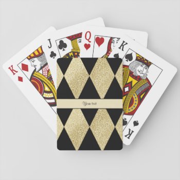 Elegant Black & Gold Diamonds Playing Cards by kye_designs at Zazzle