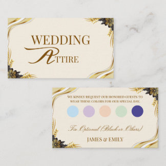 Elegant Black & Gold Dress Code Attire Color Enclosure Card