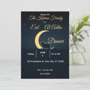 Elegant Black Gold Eid al-adha Dinner  Invitation