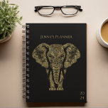 Elegant Black & Gold Elephant Personal Weekly Planner<br><div class="desc">Discover sophistication with our Elegant Black & Gold Elephant 2024 Personal Weekly Planner. This planner features refined elephant designs in black and gold,  adding an elegant touch to your weekly organization.</div>