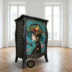 Elegant Black Gold Floral Birdcage Large Furniture Tissue Paper