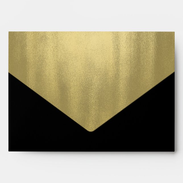 Elegant Black Gold Foil Envelope (Front)