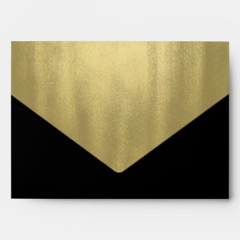 Elegant Black Gold Foil Envelope by decembermorning at Zazzle