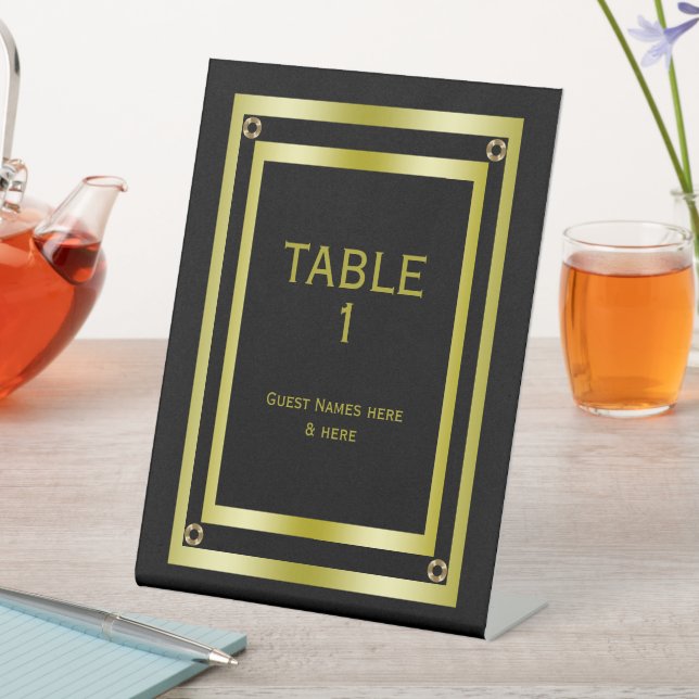 Elegant Black & Gold Framed Graduation Pedestal Sign (In SItu)