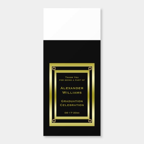 Elegant Black  Gold Framed Mans Graduation Hersheys Miniatures