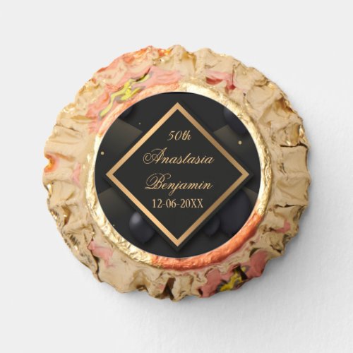 Elegant Black Gold Geometric Birthday Party   Reeses Peanut Butter Cups