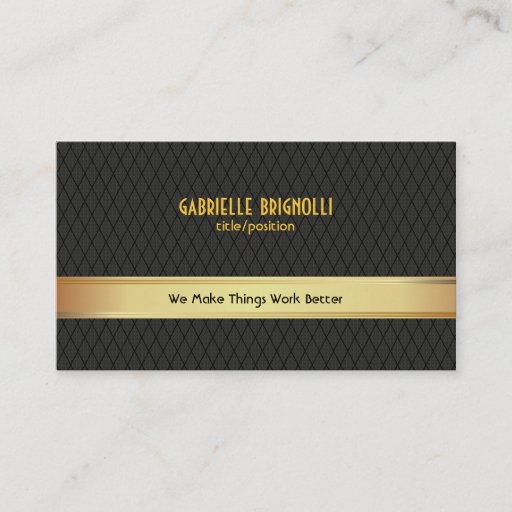 Customizable Elegant Black &amp; Gold Geometric Pattern Business Card Templates