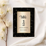 Elegant black gold glitter confetti Table Numbers
