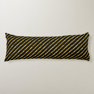 Elegant Black Gold Glitter Glam Sparkle Bedding Body Pillow