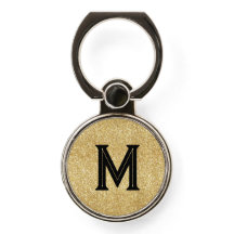 Elegant black gold glitter monogram