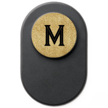 Elegant black gold glitter monogram