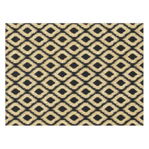 Elegant Black Gold Glitter Tribal Pattern Tablecloth