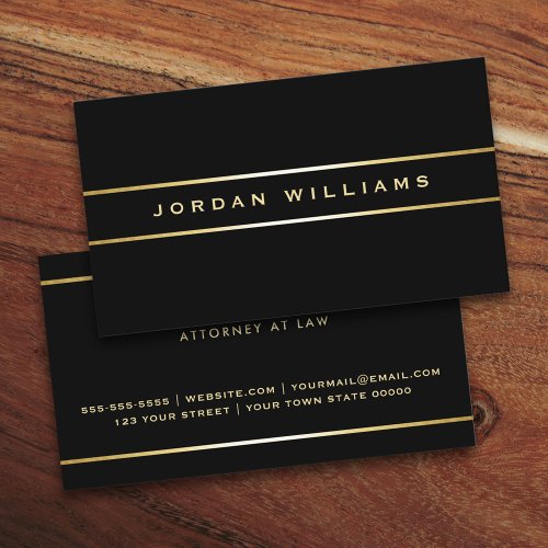 Elegant black gold gradient borders professional business card
