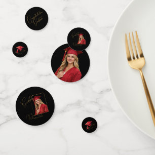 Elegant Black & Gold Graduation Confetti